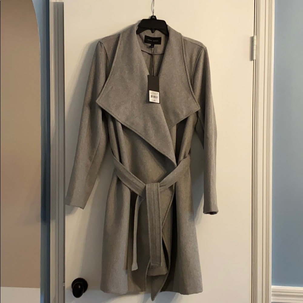 Harve Benard gray wrap coat